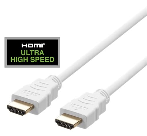 DELTACO ULTRA High Speed HDMI-kabel, 48Gbps, 1m, vit