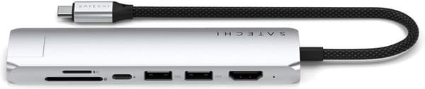 Satechi 7-in-1 USB-C Slim Multiport -adapteri Ethernetillä, hopea