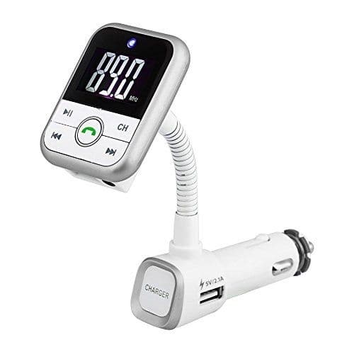 FM-sender med Bluetooth-handsfree og billader (Sølv)