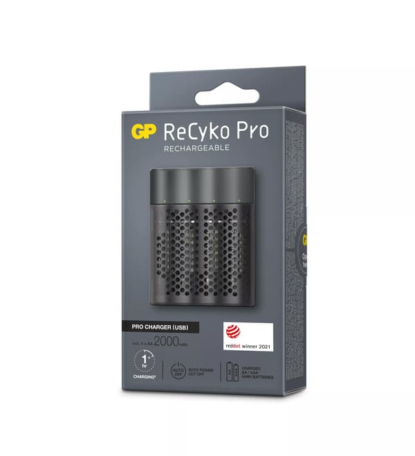 GP ReCyko Pro lader USB m/4xAA 2000 mAh (PB)