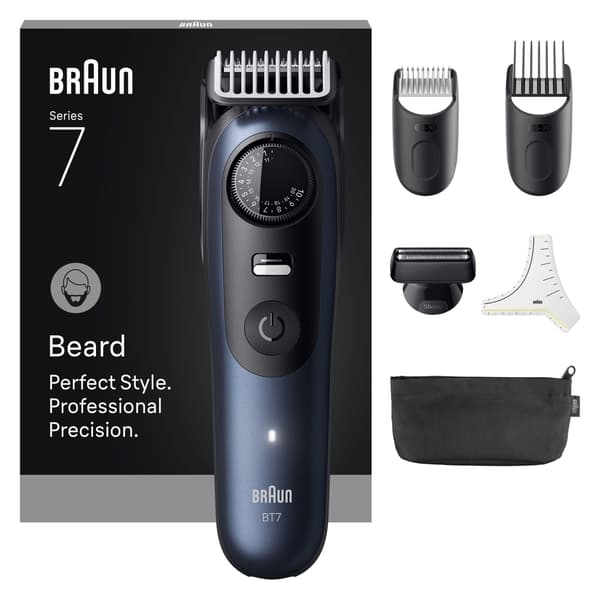 Braun Skægtrimmer Series 7, +6 Barbering Tools, BT7520 - Sort / Deep Blue