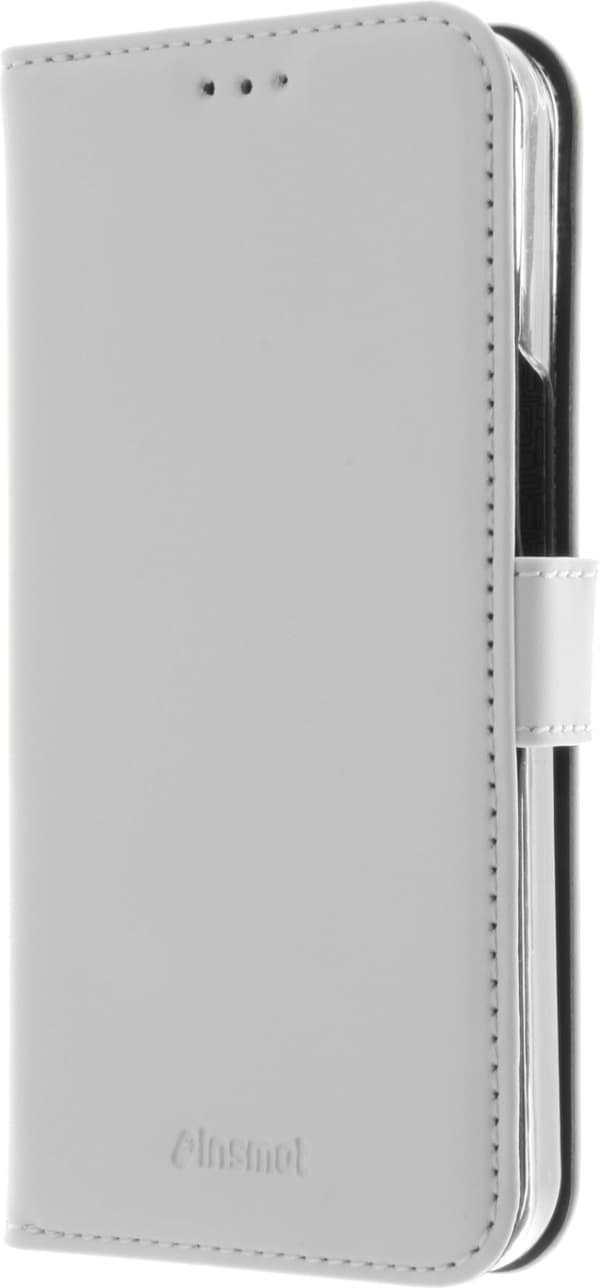 Insmat Exclusive Flip Case Pungetui, iPhone 13, hvid
