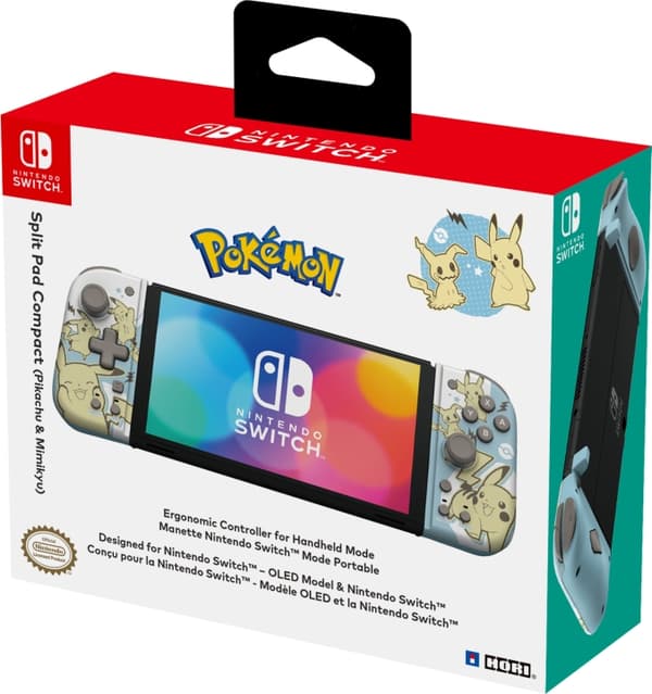 HORI Split Pad Compact -peliohjain, Pikachu, Switch / Switch OLED