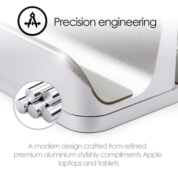 Desire2 Dubbelt Bordsställ för Tablets Mac/Ultrabooks Justerbar Aluminium Silver