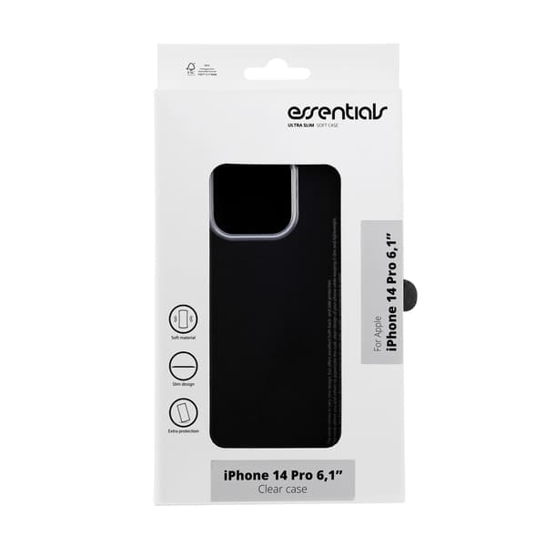Essentials iPhone 14 Pro TPU-bakdeksel, gjennomsiktig
