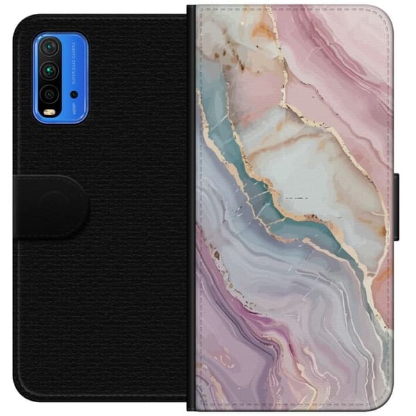 Tegnebogsetui til Xiaomi Redmi Note 9 4G med Marmor motiv
