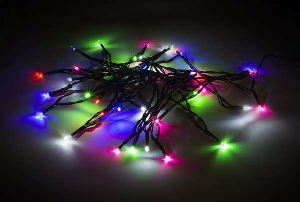 Lyskæde, 5 m, 40 LED, transformator, udendørs, RGB