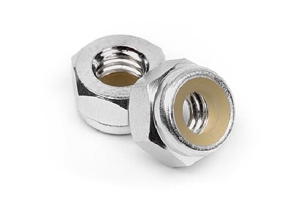 Låsemutter M4 i aluminium (sølv/10 stk.)