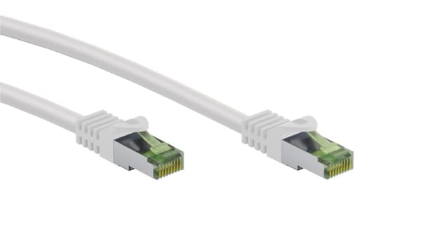 Goobay GHMT-certifierad CAT 8.1 patchkabel, S/FTP (PiMF), vit kopparledare, LSZH halogenfri kabelhölje, 2 m