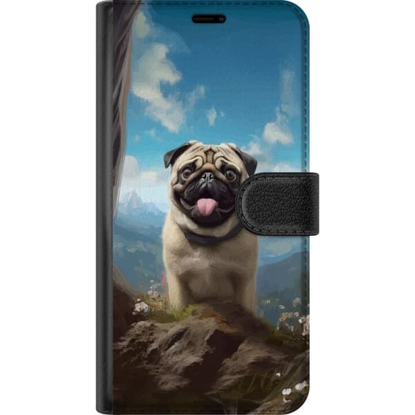 Tegnebogsetui til Google Pixel 8a med Glad Hund motiv