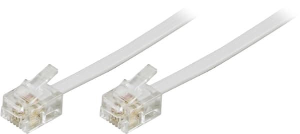 Deltaco Modular cable, 6P4C(RJ11) to 6P4C(RJ11), 10m, white