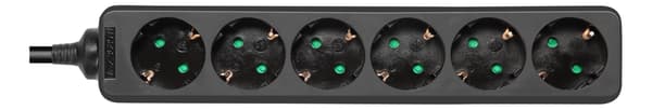 DELTACO outlet 6xCEE 7/3 1xCEE 7/7 3m black