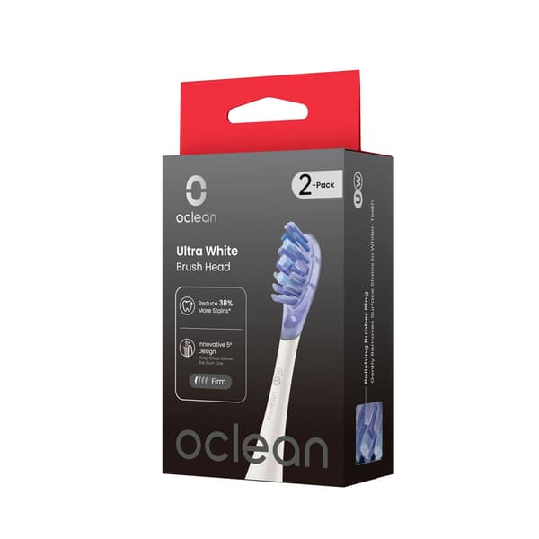 Oclean Børstehode Ultra White 2-Pakk Hvit