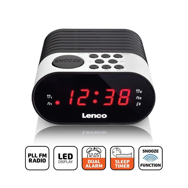 Lenco Klokkeradio Hvit