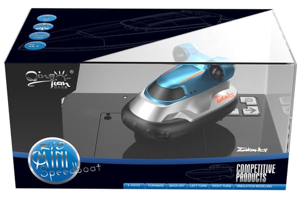 2.4G Mini Hovercraft - Radiostyrt luftputebåt, 1:16, Blå
