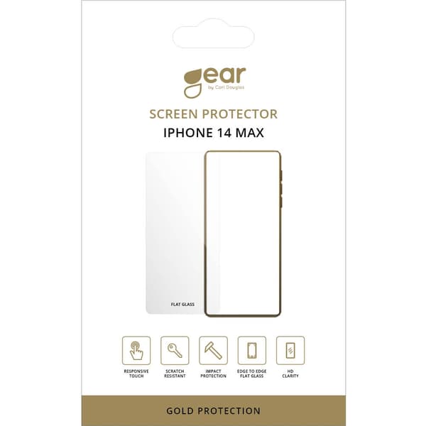 Gear Skærmbeskyttelse Hærdet Glas 2.5D Gold Case Friendly - iPhone 14 Plus