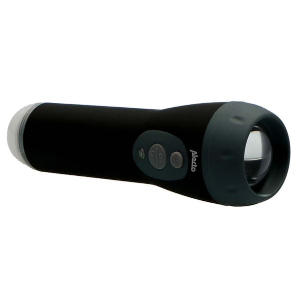 Alecto Genopladelig LED-lommelygte Sort