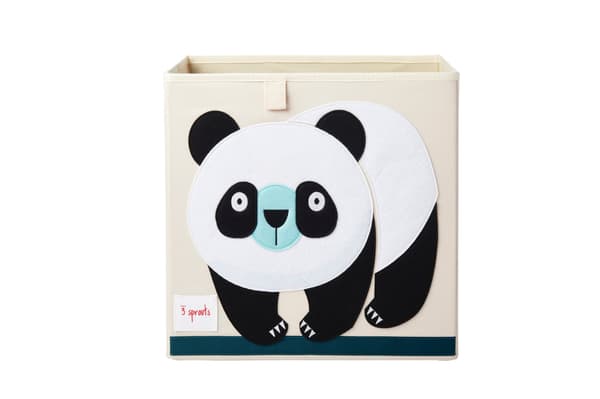 3 Sprouts Opbevaringsboks - sort/hvid panda