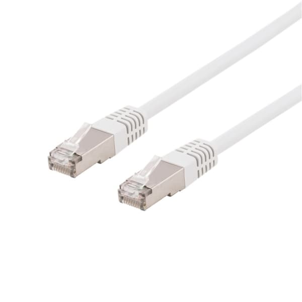 DELTACO S/FTP Cat6 patchkabel, LSZH, 1m, White