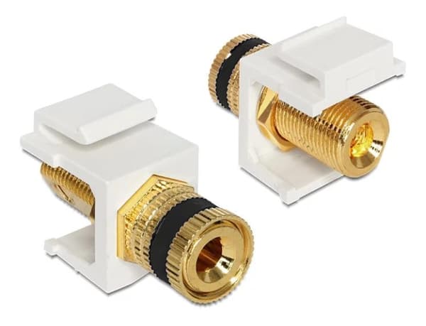 DeLOCK Keystone module binding post > thread nut black / white