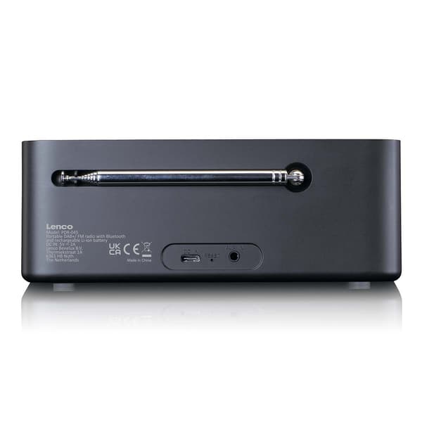 Lenco DAB/FM med 2,4" farvedisplay Bluetooth® genopladeligt batteri Sort