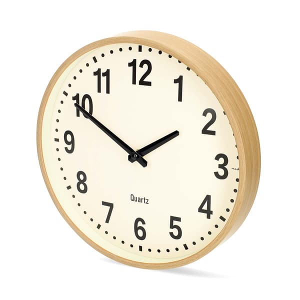 Nedis Väggklocka | Diameter: 300 mm | Plast | Tyst rörelse | Trä