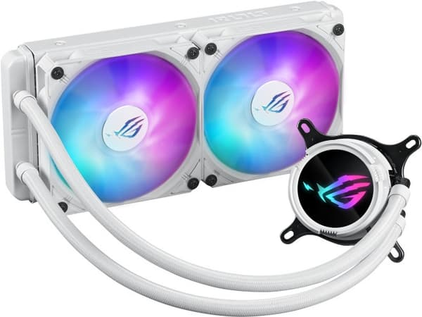 ASUS ROG STRIX LC III 240 ARGB White Edition – vätskekylningssystem, vitt.