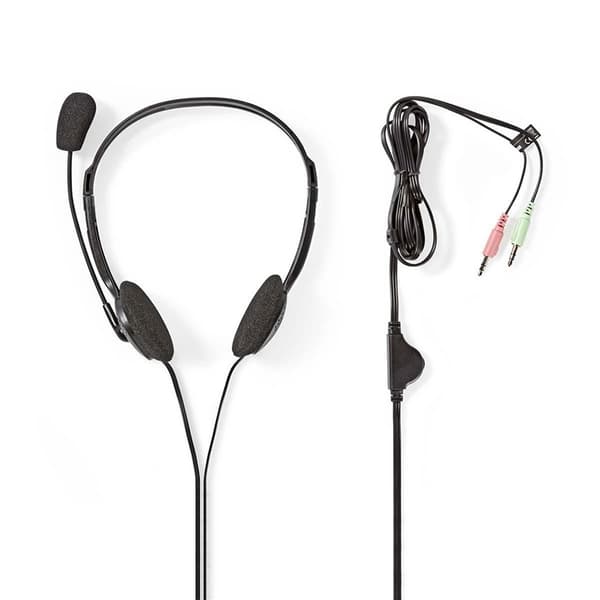 Nedis PC-headset | On-Ear | Stereo | 2x 3.5 mm | Fold-væk-mikrofon | Sort