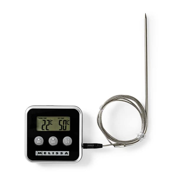 MELISSA Kötttermometer | upp till 250°C | Larmtimer | LCD-display