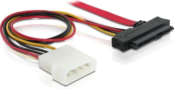 DeLOCK multilane SAS-kabel SFF8087 - 4xSFF8482+Molex 4-pin ström 0,5m (83059)