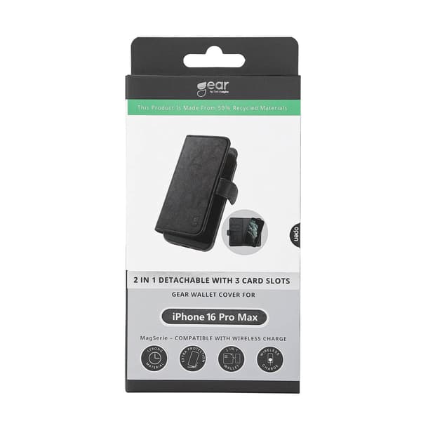 Gear Wallet 2-i-1 MagSerie Sort - iPhone 16 Pro Max