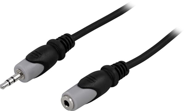 DELTACO Lydkabel, 3,5mm han - hun, 5m