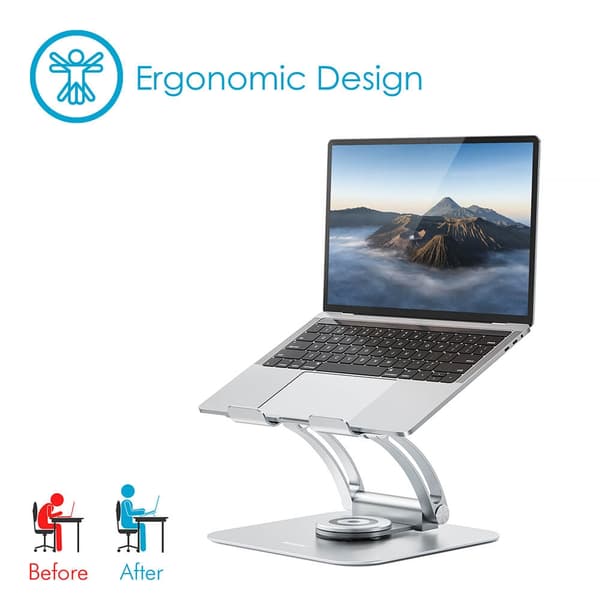 Desire2 Laptopstativ Supreme Dual Pivot Plus Sølv