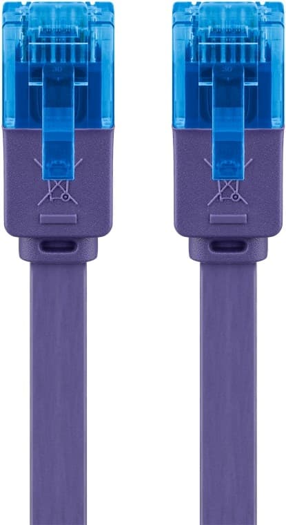 Goobay CAT 6A platt patchkabel, U/UTP, violett kopparledare (CU)