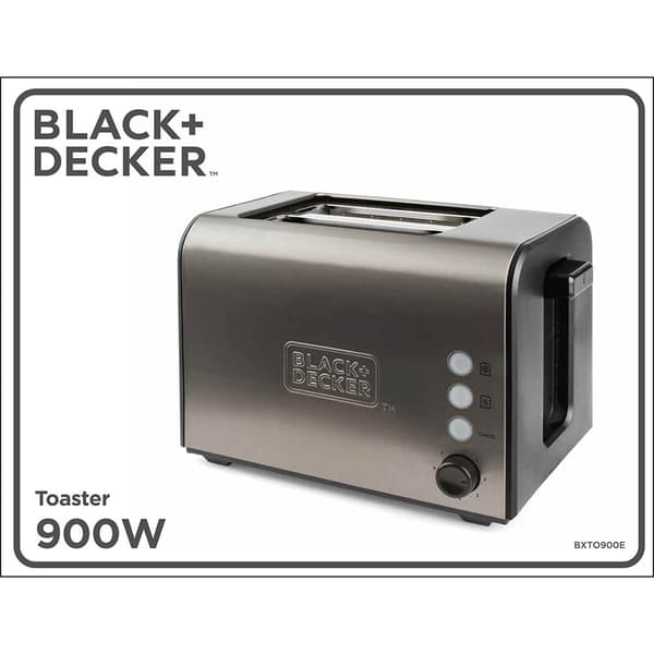 BLACK+DECKER Brödrost 2-Skivor Borstat Stål