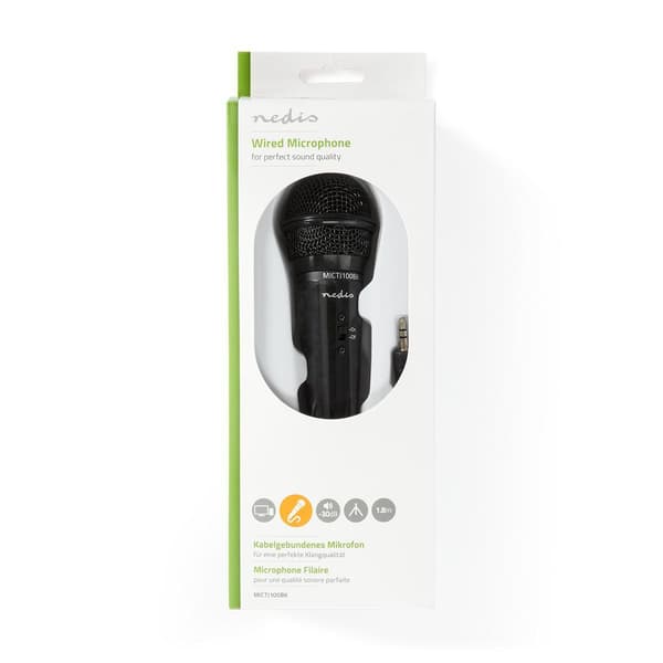 Nedis Mikrofon | Indretning: Desktop / Notebook / Smartphone / Tablet | Kabel | 1x 3.5 mm