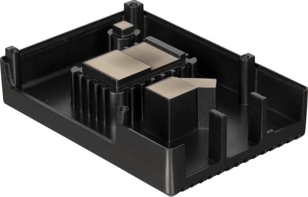 Raspberry Pi aluminiumskabinet med køleplade, Raspberry Pi 5 B, sort