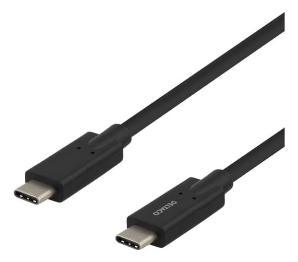 DELTACO USB-C-kaapeli, 5Gbit/s, 5A, 2m, musta