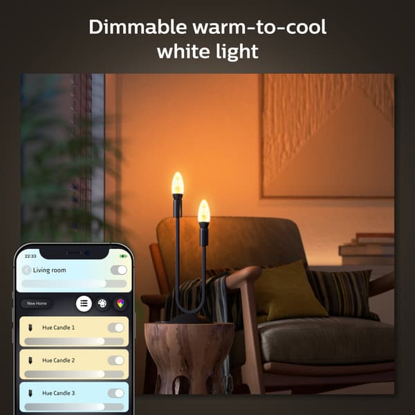 Philips Hue White Ambiance Filament E14 Kron 350 lm 1-pack