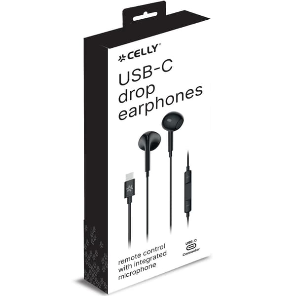 Celly UP1300 Stereoheadset Drop USB-C Svart
