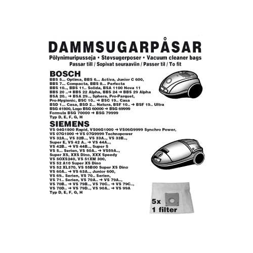 Champion Dammpåsar Bosch/Siemens 5st