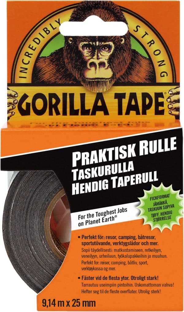 Gorilla Teip Praktisk rull 9,14mx25mm