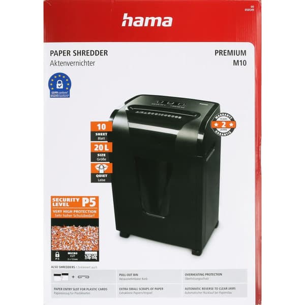 Hama Dokumentförstörare Premium M10