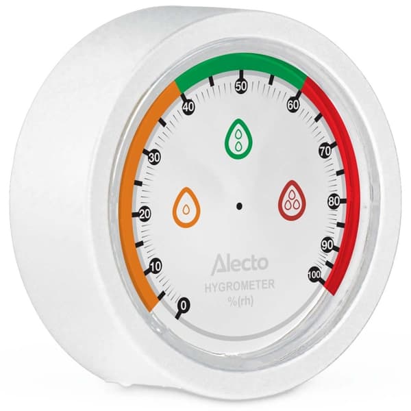Alecto Analoginen kosteusmittari Valkoinen