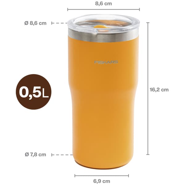 Fiskars Termosmugg orange 0,5 liter  On-the-go mug