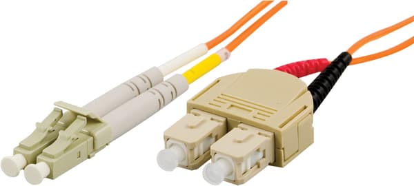 DELTACO fiberkabel, LC - SC, 62,5/125, OM1, duplex, multimode,