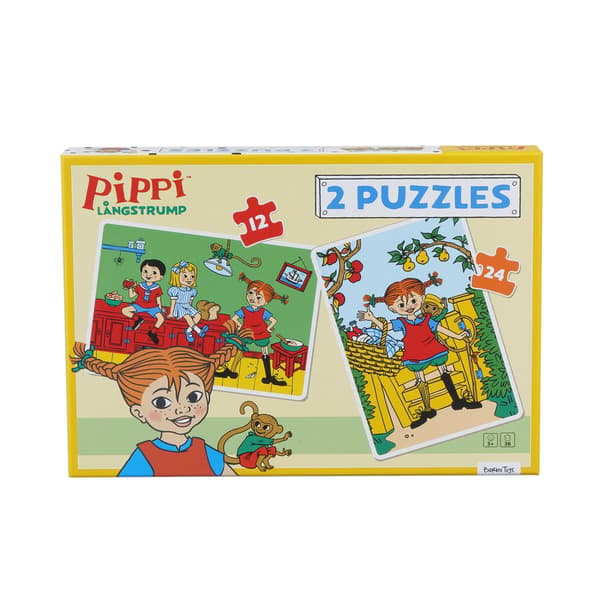 ASTRID LINDGREN Pussel Pippi 2 Pussel 12 Bitar + 24 Bitar
