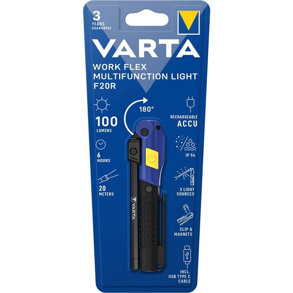 Varta Work Flex® multifunktionslampe F20R genopladelig