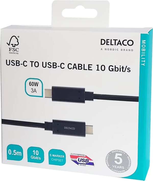 USBC 3.1 GEN2 10Gbps/3A/E-marker 0,5m
