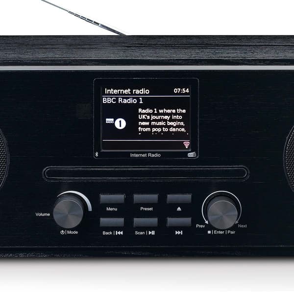 Lenco Internet / DAB+ / FM-radio med cd-afspiller og Bluetooth® Sort